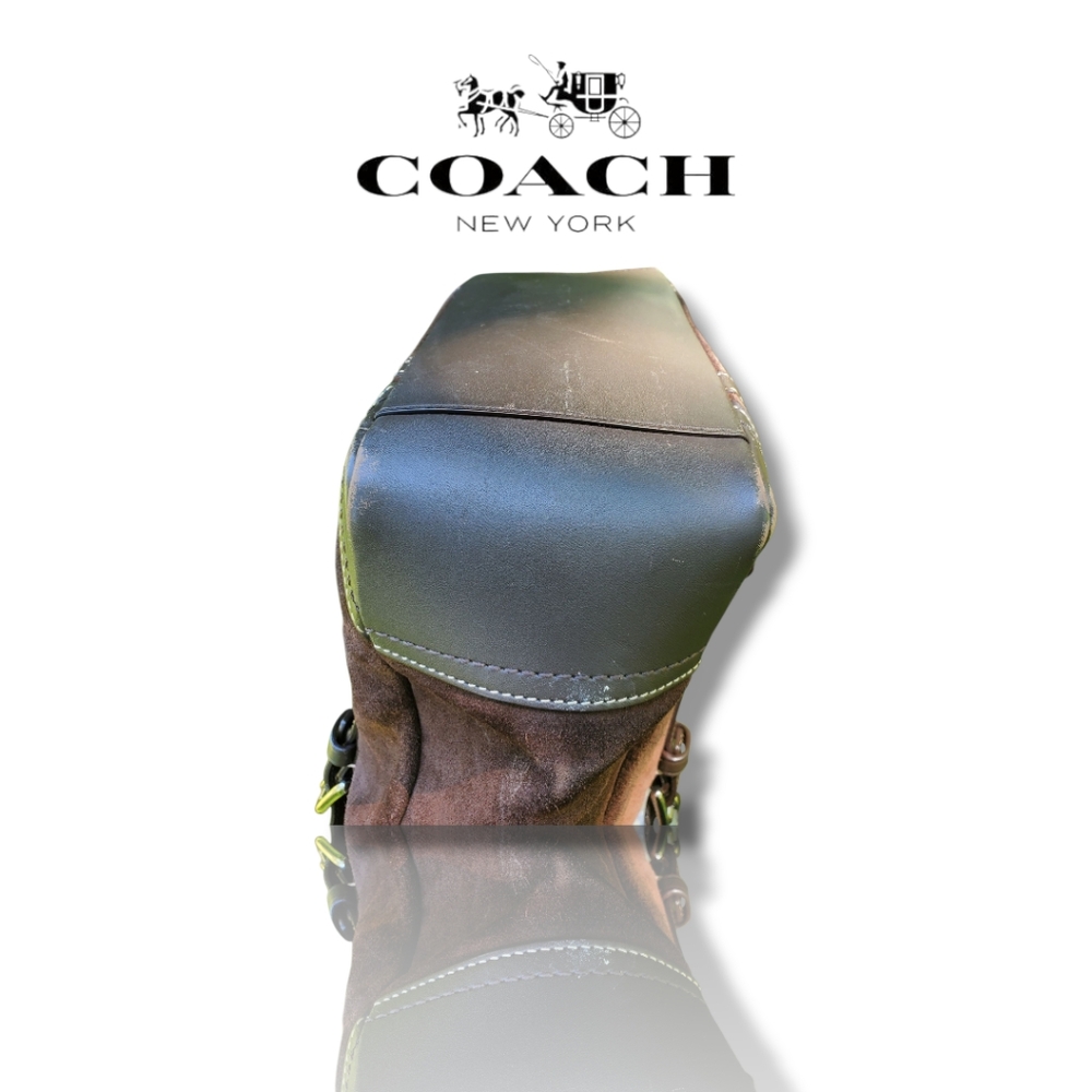 Coach F12834 Y2K Gallery Lunch Tote Chocolate Brown Suede Shoulder Bag - Picture 13 of 15